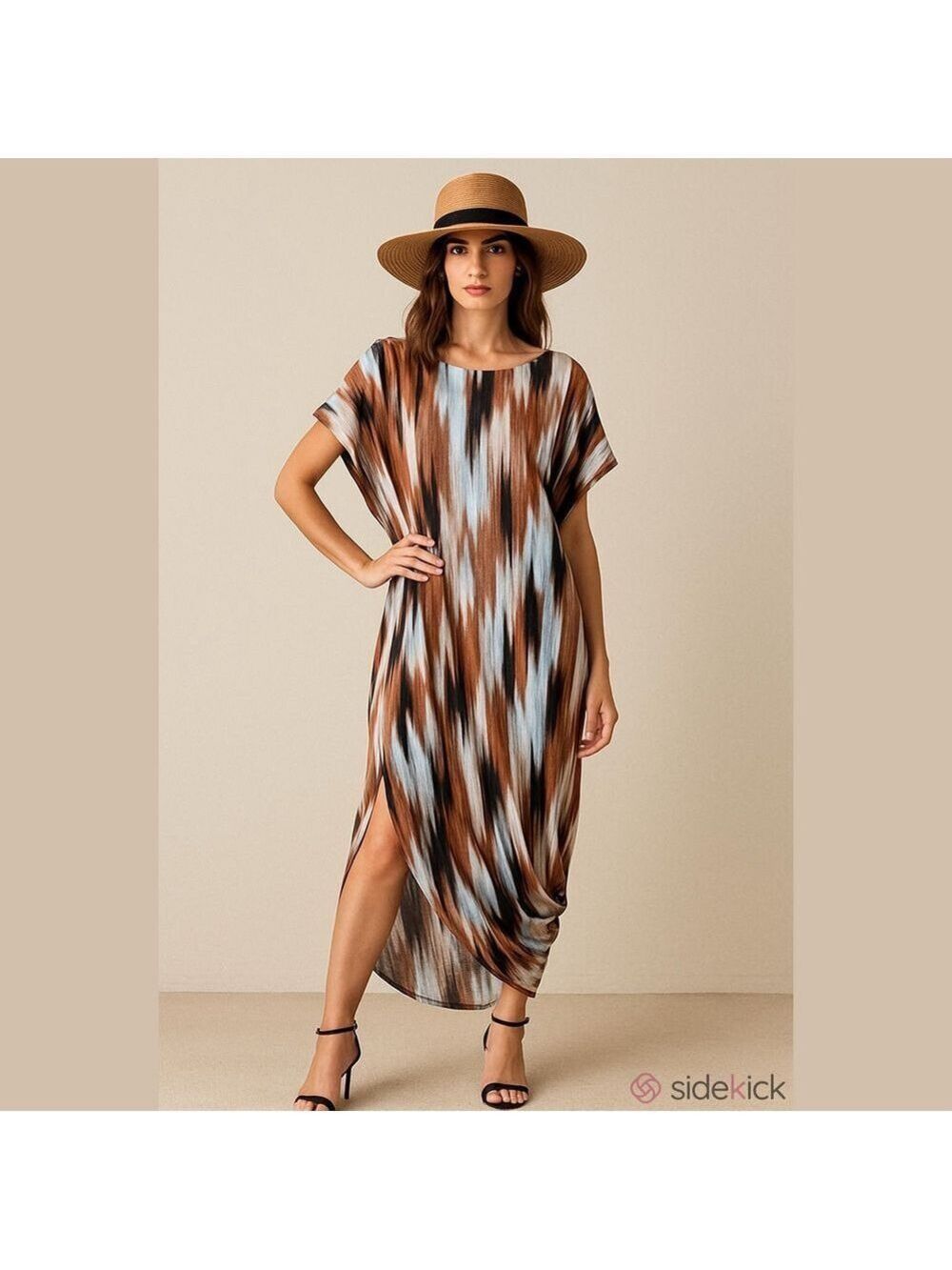 MADDEN NYC Dress, SZ XXXL, PTP21”, L41”, adj. straps & cinched side, ( T2-348) - Picture 5 of 10